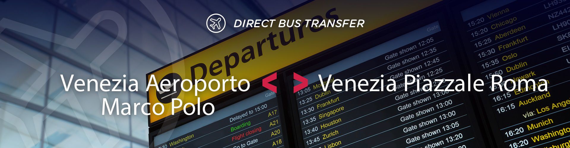 Distant summer Whose Bus from Venezia to Venezia Aeroporto Marco Polo - Venezia Piazzale Roma -  from only €8.00! Airport Bus Express!